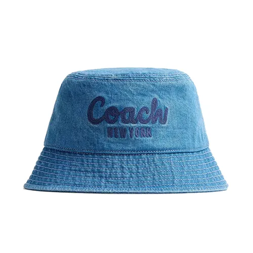 Mũ Coach Script Embroidered Denim Bucket Hat CCQ60 Màu Xanh Chàm