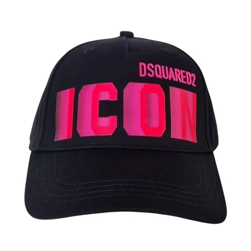Mũ Nam Dsquared2 Black Logo-print In Pink Cotton Baseball Cap BCM0815 05C00001 M072 Màu Đen