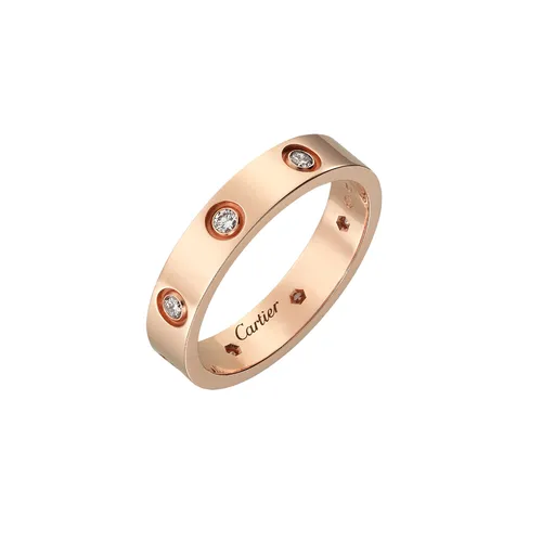 Nhẫn Unisex Cartier Love Ring Small Model 8 Diamonds CRB4050800 Màu Vàng Hồng Size 50