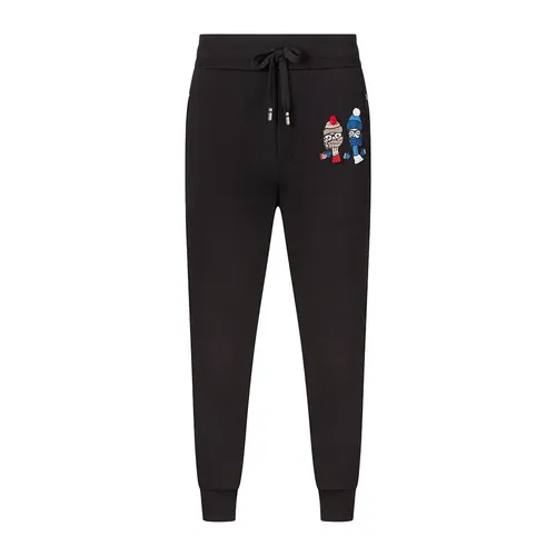 Quần Nỉ Dolce & Gabbana Jersey Jogging Pants With DG Family Patch Màu Đen Size 44