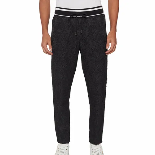 Quần Nỉ Nam Dolce & Gabbana D&G Jacquard Logo Sweatpants Màu Đen Size 44