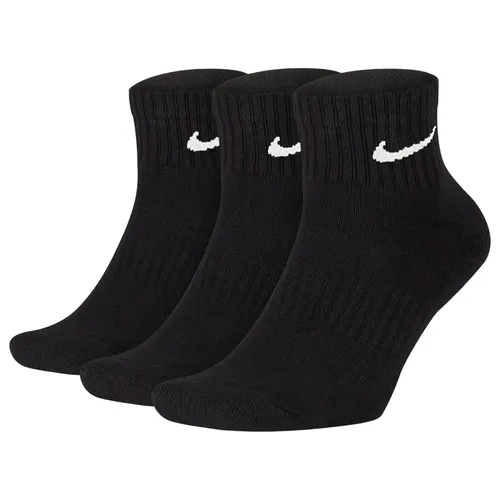 Set 3 Đôi Tất Cổ Trung Nike Everyday Cushioned Training Ankle SX7667-010 Màu Đen Size 21-23cm