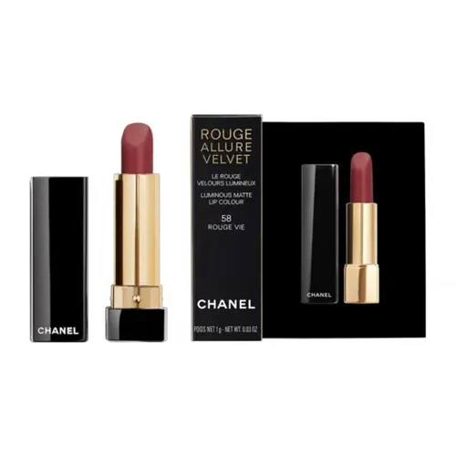 Son Lì Chanel Rouge Allure Velvet 58 Rouge Vie Màu Đỏ Mận Mini 1g
