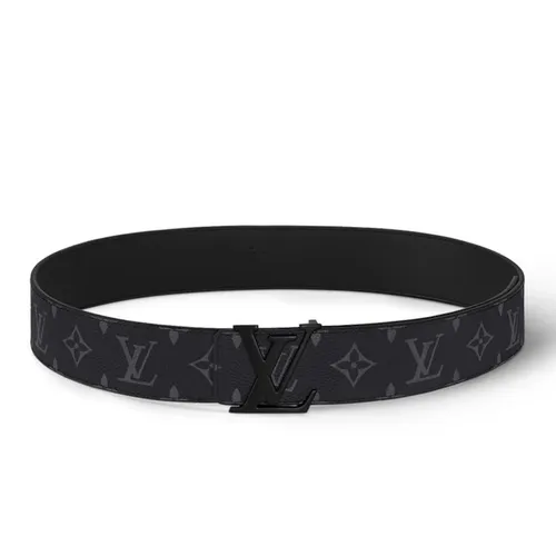 Thắt Lưng Nam Louis Vuitton LV Initiales Belt 40mm M0449Q Black Màu Đen Xám Size 90
