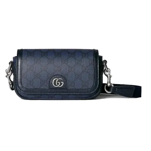 Túi Đeo Chéo Nam Gucci GG Ophidia Super Mini Shoulder Bag Canvas Màu Xanh Đậm