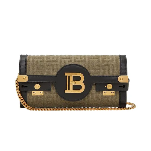 Túi Đeo Chéo Nữ Balmain Bbuzz Pouch 23-Canvas Embossed Monogram Phối Màu