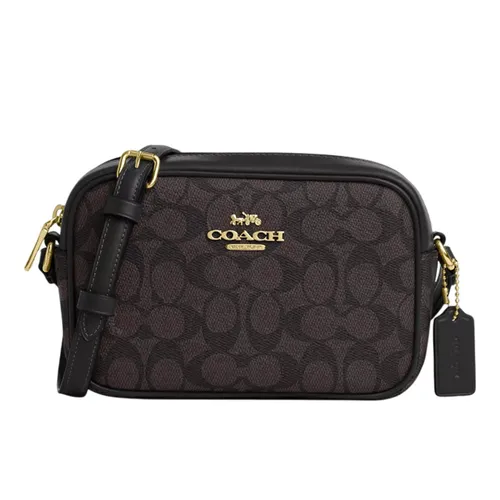 Túi Đeo Chéo Nữ Coach Mini Jamie Camera Bag In Signature Canvas CY752 Màu Nâu Đen
