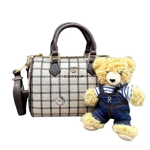 Túi Đeo Chéo Nữ Guoo Bear Bag GU1176-49290 Màu Nâu Kẻ S