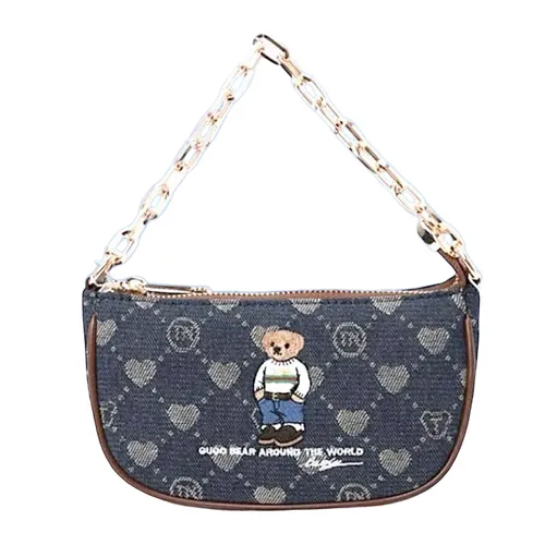 Túi Đeo Chéo Nữ Guoo Bear Royal Blue Jacquard Heart Crossbody Bag GO-2015-28220 Màu Xanh Blue