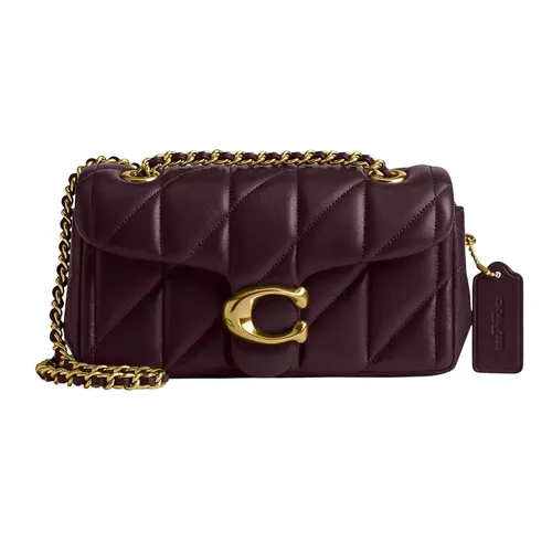 Túi Đeo Vai Nữ Coach Tabby Shoulder Bag 20 With Pillow Quilting CP149 Brass/Black Currant Màu Đỏ