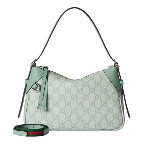 Túi Đeo Vai Nữ Gucci GG Emblem Small Shoulder Bag ‎815218 FAEAA 8460 Màu Xanh Mint