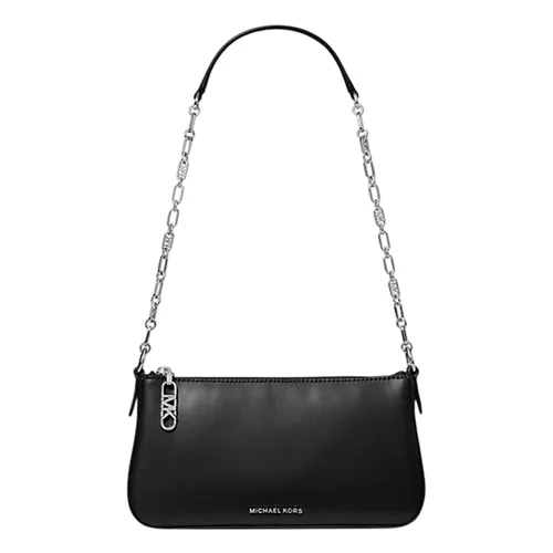 Túi Đeo Vai Nữ Michael Kors MK Empire Medium Leather Chain-Link Pochette 32H3S8EW6L Màu Đen