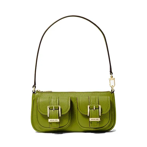 Túi Đeo Vai Nữ Michael Kors MK Zoe Small Pebbled Leather Pochette 32S5GZCU1L Màu Xanh Green