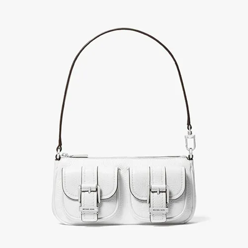 Túi Đeo Vai Nữ Michael Kors MK Zoe Small Pebbled Leather Pochette 32S5SZCU1L Màu Trắng