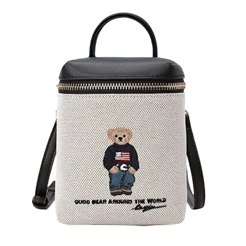 Túi Đựng Điện Thoại Nữ Guoo Bear GU1385-10040 Màu Be Đen