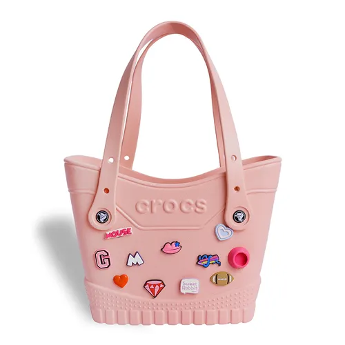 Túi Tote Nữ Crocs Classic Small Woman Tote Bag Charm Pinky Girl -Pink Milk Màu Hồng Sữa