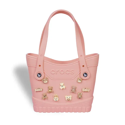 Túi Tote Nữ Crocs Classic Small Woman Tote Bag Charm Sweet Chocolate Bear Pink Milk, Lightweight And Durable With Spacious Bag Màu Hồng