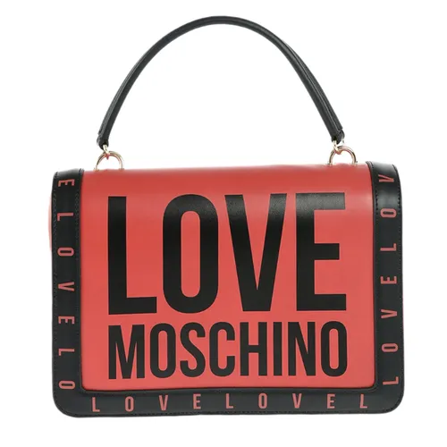 Túi Xách Nữ Love Moschino Love Handbag With Printed Logo And Removable Shoulder Strap Màu Đỏ - Đen