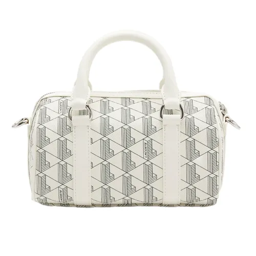 Túi Xách Tay Nữ Lacoste Women's Monogram Print Boston Handbag NF3960DG F89 Màu Trắng