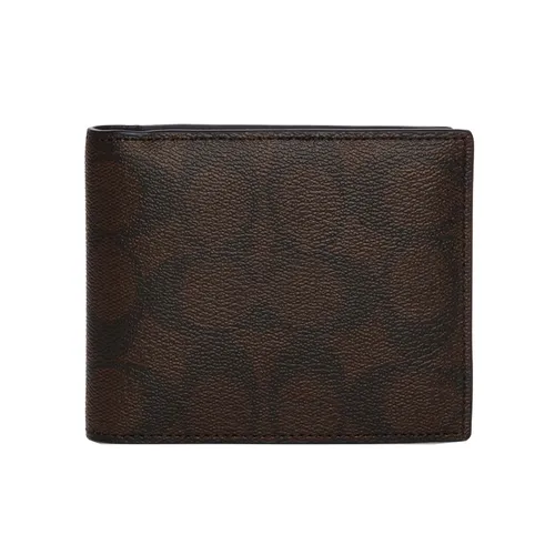 Ví  Nam Coach 3 In 1 Wallet In Blocked Signature Canvas Màu Nâu