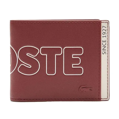 Ví Nam Lacoste Men's Fitzgerald Branded Leather Foldable Wallet NH3715FW Màu Đỏ
