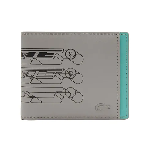 Ví Nam Lacoste Men's Small Folding Wallet With Contrasting Interior NH4292FW Màu Xám - Xanh