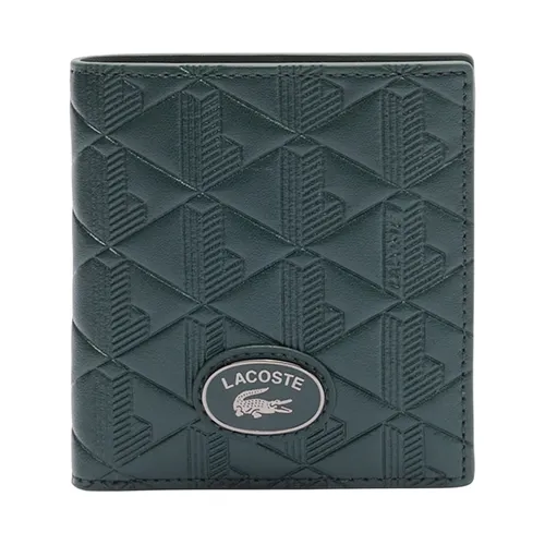 Ví Nam Lacoste Monogram Compact Leather Billfold NH4575MR B43 Màu Xanh Lá