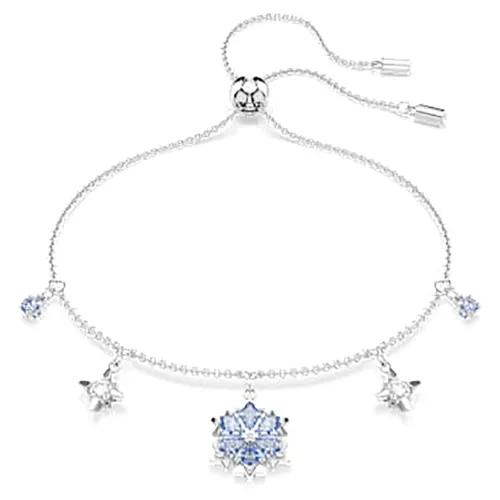 Vòng Đeo Tay Nữ Swarovski Magic bracelet Snowflake, Blue, Rhodium Plated 5734244 Màu Xanh Bạc