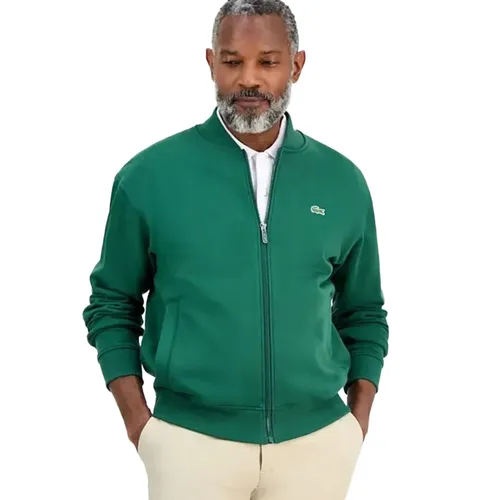 Áo Khoác Nam Lacoste Men's Logo Bomber Jumper Jacket Green SH2457 - 132 Màu Xanh Green Size 4