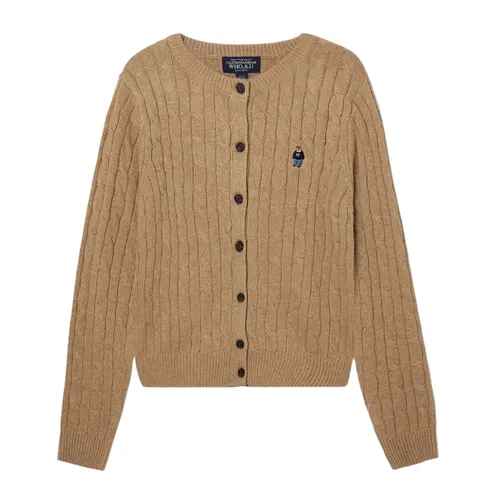 Áo Cardigan Nữ WHOAU Steve Cable Cardigan WHCKF4901F Màu Beige