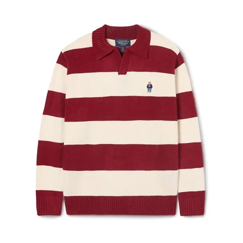 Áo Dài Tay Nữ Whoau Stripe Collor Pullover WHKAE4922U Màu Đỏ