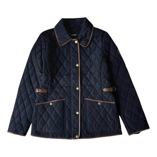 Áo Khoác Nữ Ralph Lauren Quilted Velboa-Lined Coat In Navy Màu Xanh Navy Size S