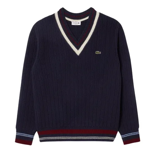 Áo Len Nam Lacoste Men's Tennis Style Wool Sweater AH3133 - QRN Màu Xanh Navy Size 3