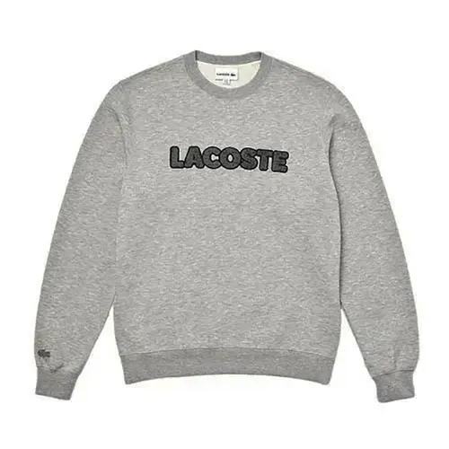 Áo Nỉ Sweater Nam Lacoste Crew Neck Flecked Fleece Màu Xám Đậm Size 3