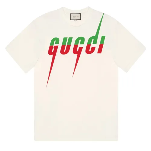 Áo Phông Nam Gucci Blade With Logo Print In White TShirt 863004 XJAZY 9037 Màu Trắng Size S