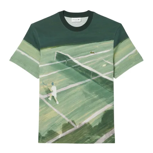 Áo Phông Nam Lacoste Men's Classic Fit Tennis Print T-Shirt TH0739 - 132 Màu Xanh Lá Size 3