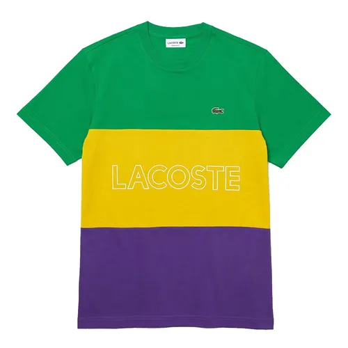 Áo Phông Nam Lacoste Men's Crew Neck 3D Lettered Colorblock Cotton T-Shirt TH7059 1E0 Phối Màu Size 5