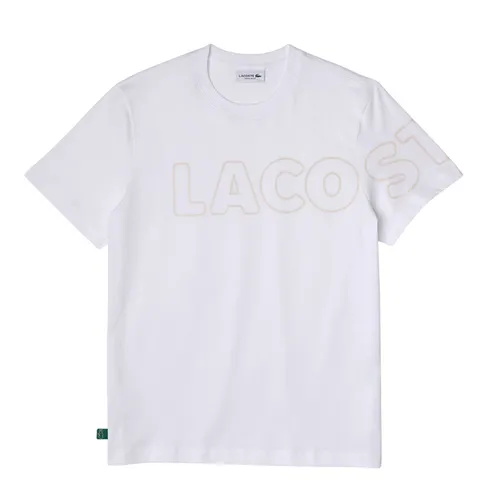 Áo Phông Nam Lacoste Men's Heritage Branded Crew Neck Flecked Cotton T-Shirt TH1741 001 Màu Trắng Size 5