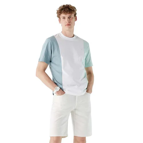 Áo Phông Nam Lacoste Men's T-Shirt TH0230.30B Màu Xanh Trắng Size 2