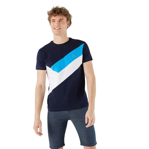 Áo Phông Nam Lacoste Slim Fit Tshirt TH0209.09L Màu Xanh Trắng Size 4
