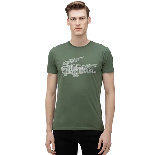 Áo Phông Nam Lacoste T-Shirt Men's With Round Crew Neck TH0027.27Y Màu Xanh Size 3