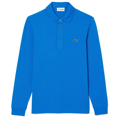 Áo Polo Dài Tay Nam Lacoste Long Sleeved Slim Fit Stretch Shirt PH6254-SIY Màu Xanh Blue Size 2