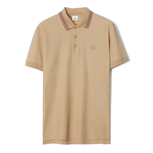 Áo Polo Nam Burberry Monogram Icon Stripe 80562231 Màu Be Size M