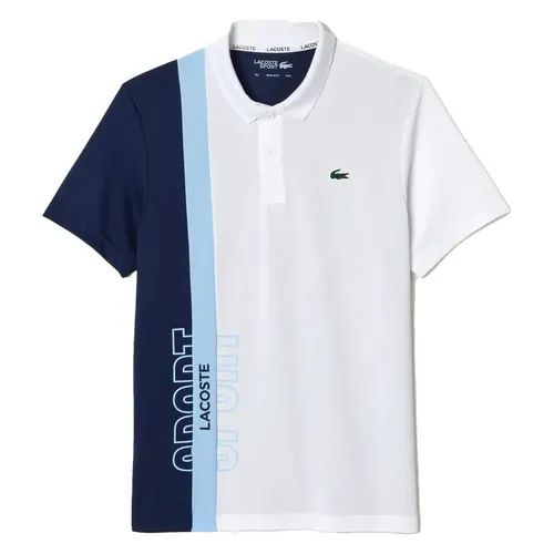 Áo Polo Nam Lacoste Men's Regular Fit Recycled Knit Tennis DH1092 51 LUI Màu Xanh Trắng Size 3