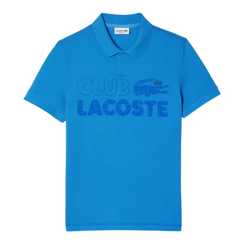 Áo Polo Nam Lacoste Organic Cotton Printed Polo Shirt PH5452 00 L99 Màu Xanh Biển Size XS