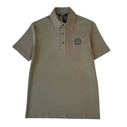 Áo Polo Nam Versace Classic Logo Medusa Printed In Olive 1019259 1A15939 1GM10 Màu Xanh Rêu Size XS