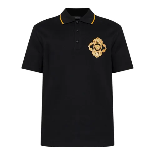 Áo Polo Nam Versace Embroidered Architectural Baroque In Black 1013906 1A14973 1B000 Màu Đen Size S