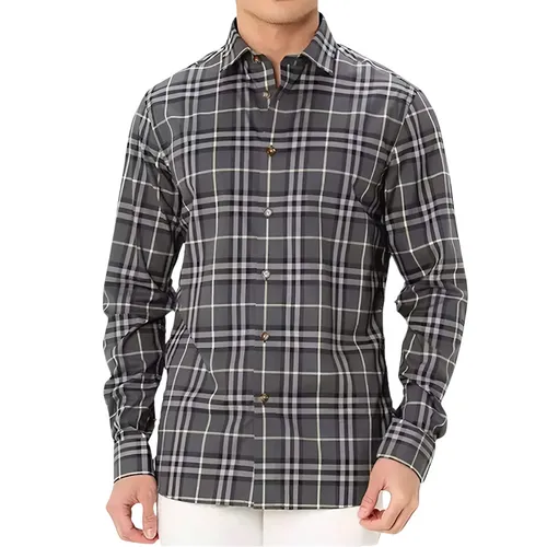 Áo Sơ Mi Nam Burberry Shefford Seal Grey Shirt 809897 Màu Xám Size XS