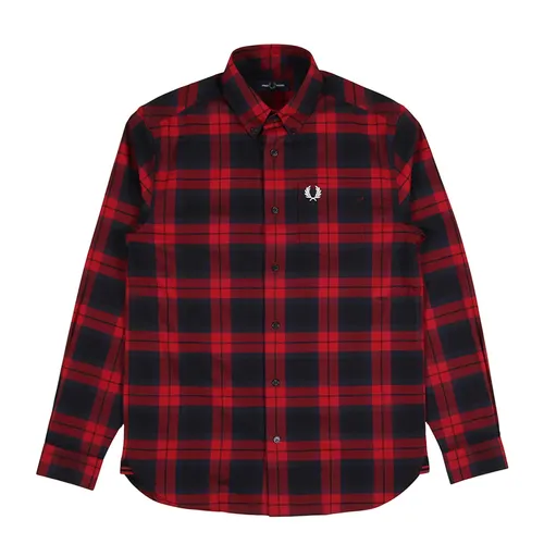 Áo Sơ Mi Nam Fred Perry Bold Tartan Shirt M9537 - 842 Màu Đỏ/Đen Size S