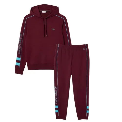 Bộ Quần Áo Nỉ Nam Lacoste Fleece Jogging In Burgundy/Turquoise Màu Đỏ Đô Size 2